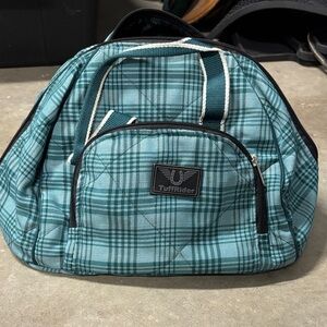 TuffRider Plaid Teal helmet Bag
